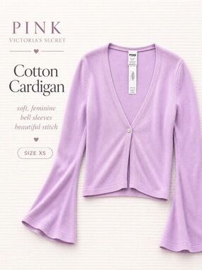 PINK Victoria’s Secret pink Cotton Cardigan XS Coquette